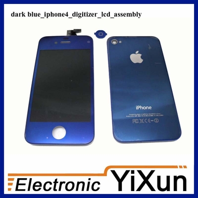 Good Quality LCD Display Digitizer Assembly Replacement Kits Chrome Blue IPhone 4 OEM Parts Sales