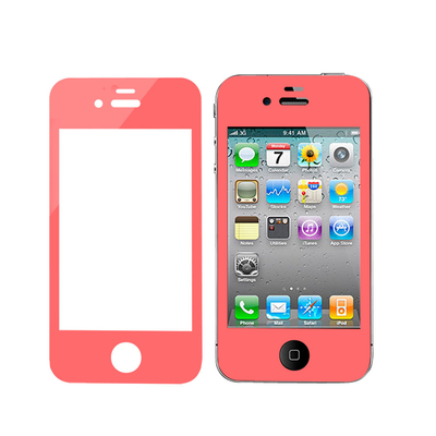 Good Quality Pink Anti Explosion Colored Tempered Glass Screen Protector for iPhone 4 4s Sales