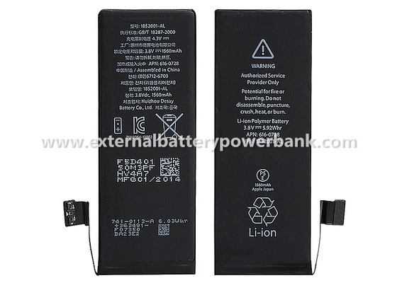 Good Quality 1560mAh Built-in Li-ion iPhone Replacement Batteries for Apple iPhone 5S Sales